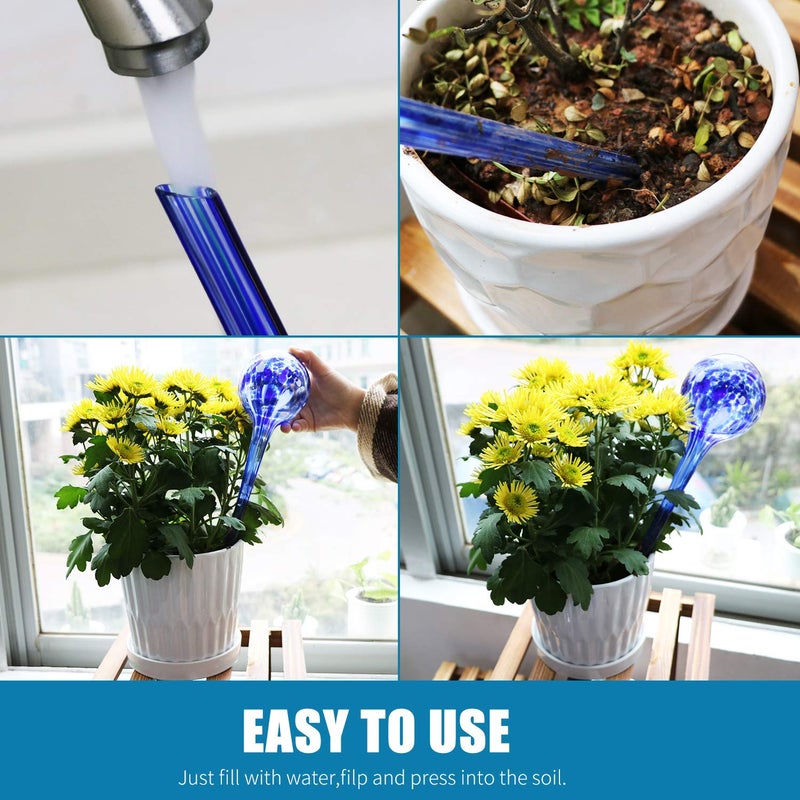 Brajttt Plant Watering Globes, 6pcs Automatic Glass Watering Bulbs, Decorative Garden Watering Glass drip Ball with 6 Tags - Image 5
